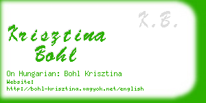 krisztina bohl business card